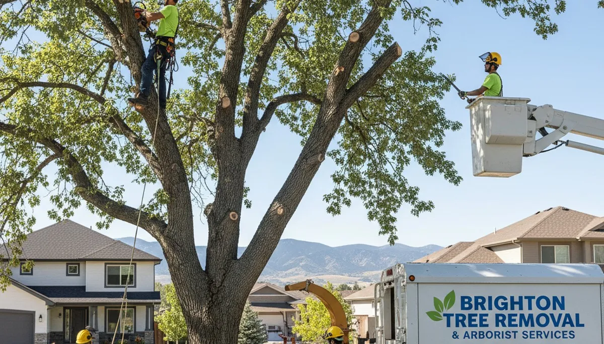 Professional tree removal service team working in Thornton, CO